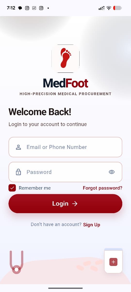 MedFoot app screenshot
