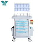 Wholesale Mobile Medical Nursing Cabinet Stand Doble Row Customization ABS Trolley for Hospital Use