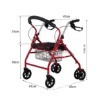 Frame Assisted walking Rollator Walker With Seat With Basket walking aids for disabled seniors