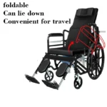 Wheelchair for the elderly Folding light Small with toilet Paralyzed disabled elderly walking hand push