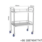 Two-Layer Customized Multi-Function Movable Hospital Cart Medical Stainless Steel Trolley
