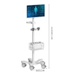 Likaymo Hospital Mobile Workstation Cart Endoscope Trolley with Basket Medical Trolley for Clinic